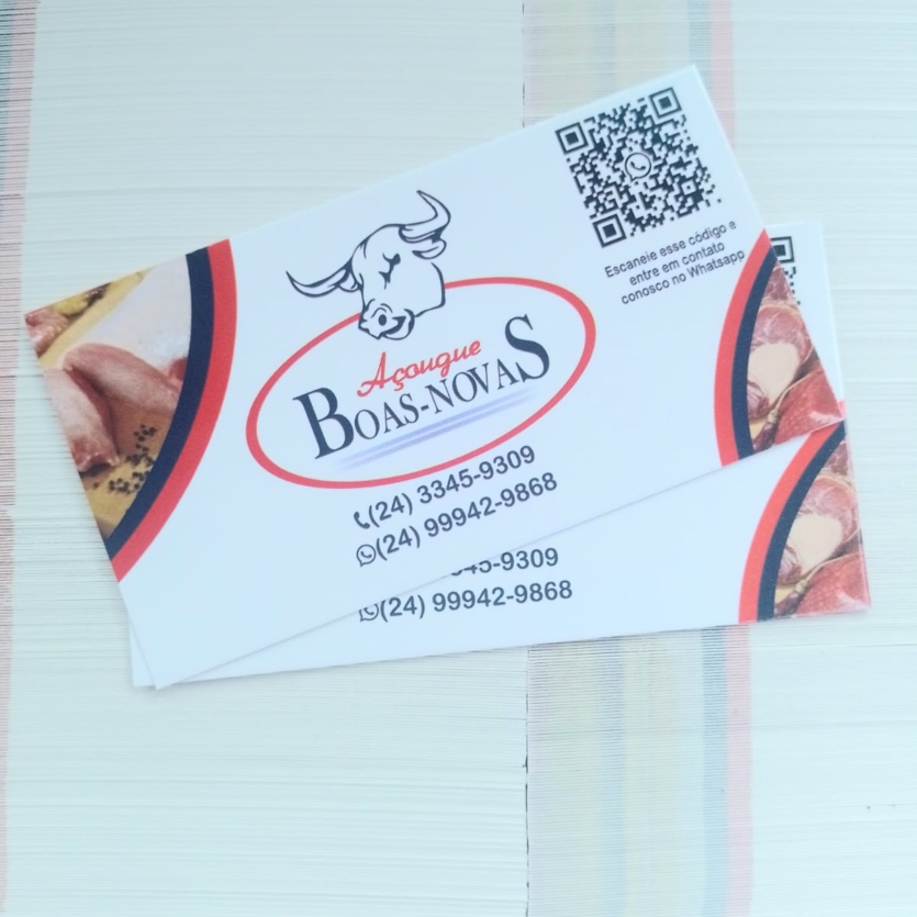 1000 Cartões de Visita - Papel Couchê - Verniz Frente