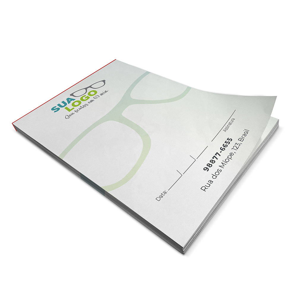 Receituário A4, Papel Offset 75gr, 50 folhas, colorido