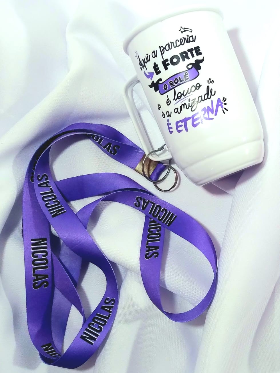 10 Canecas Alumínio (Prata ou branca) 600ml com Tirante Personalizado - Imagem 2