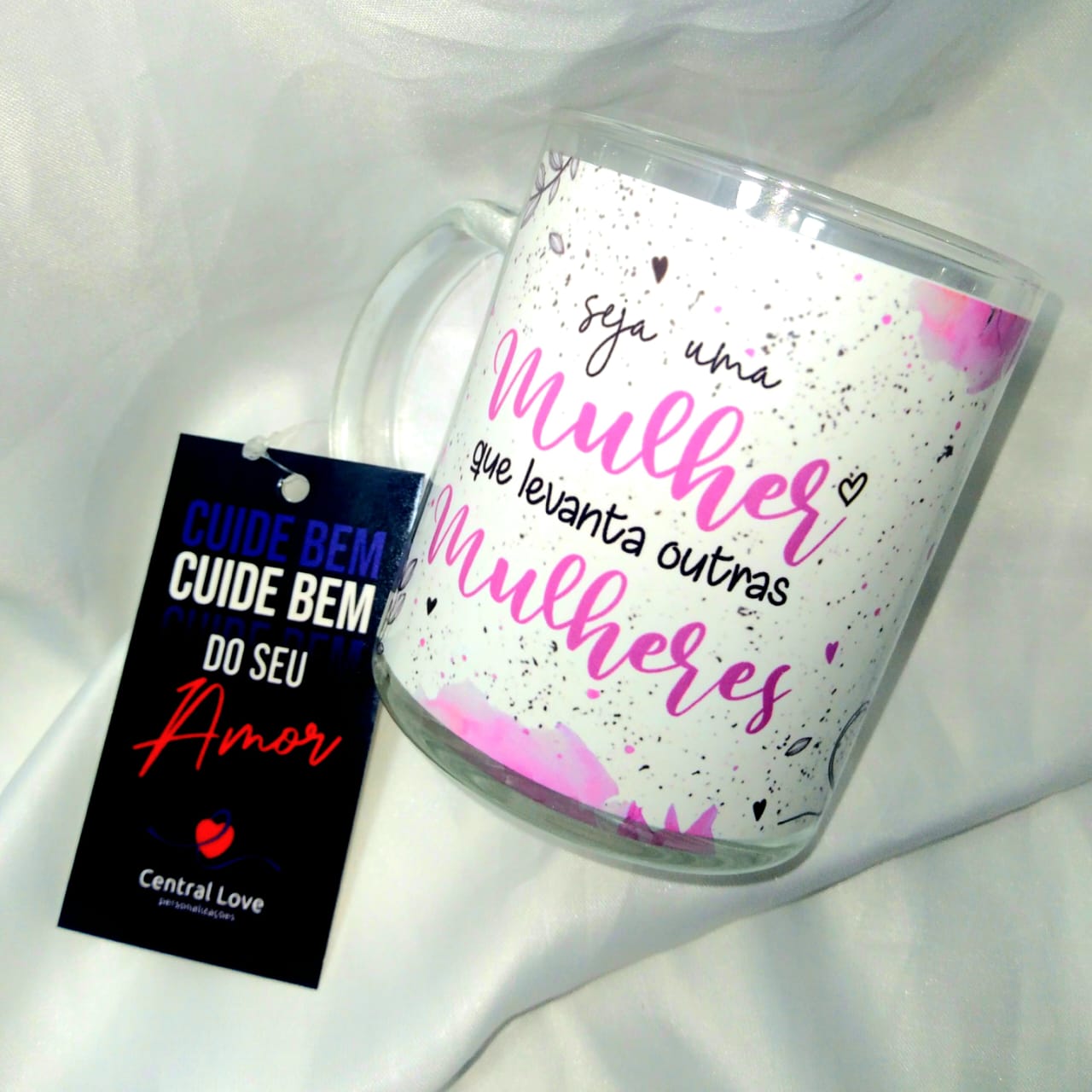 1 Caneca Cristal com Tarja Branca · 9cm · 325ml