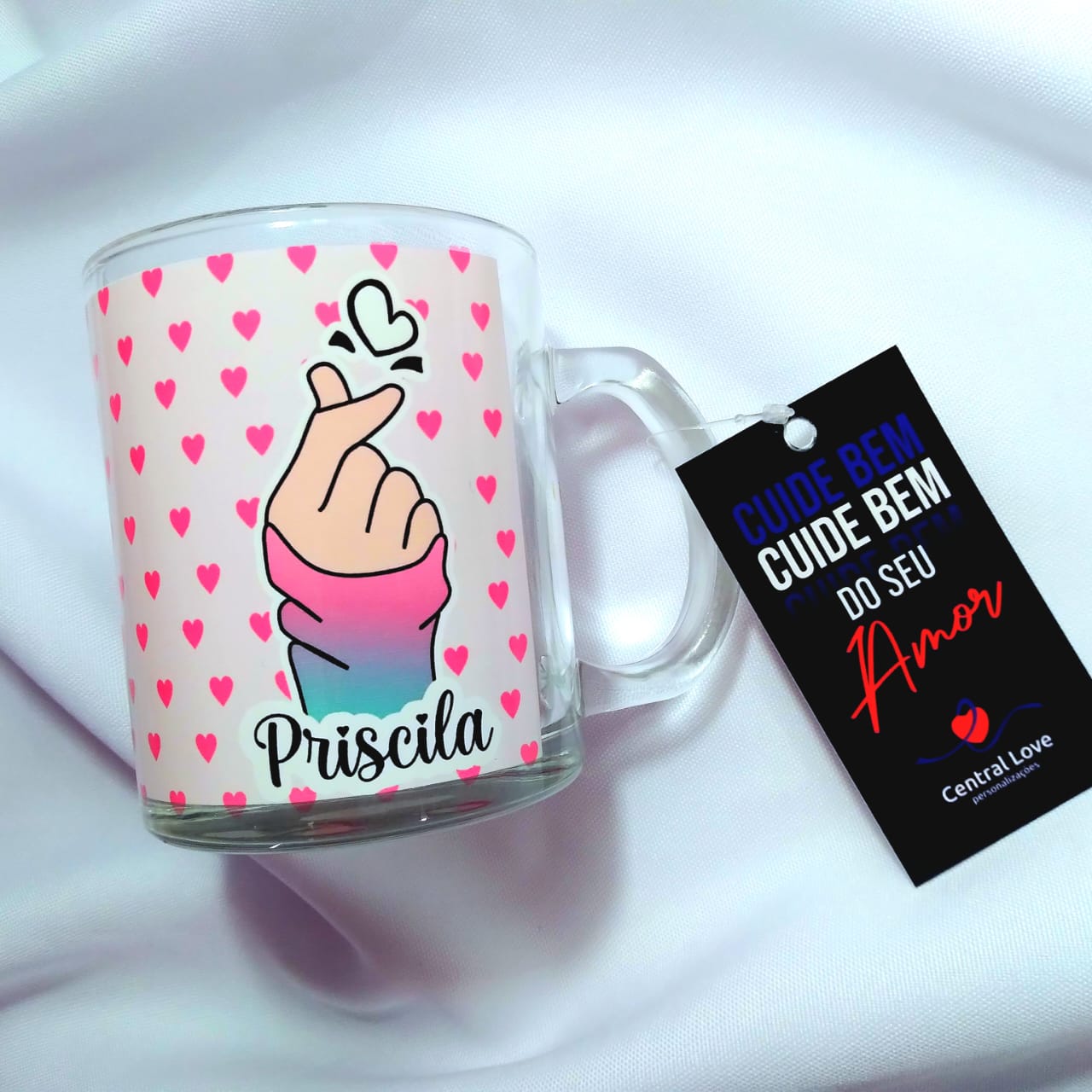 1 Caneca Cristal com Tarja Branca · 9cm · 325ml - Imagem 3