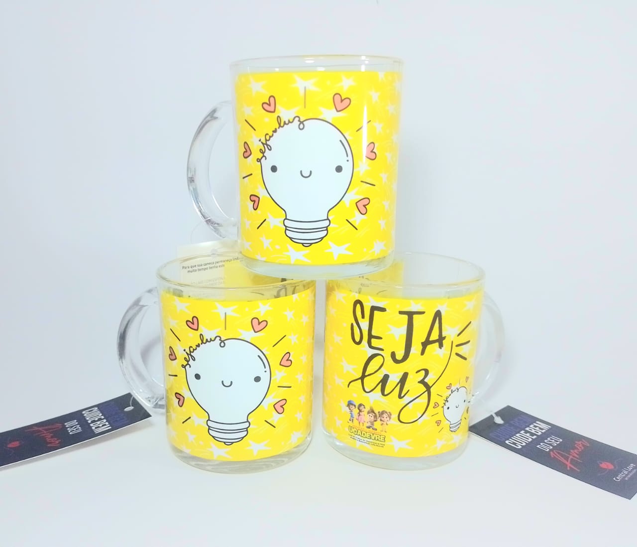 1 Caneca Cristal com Tarja Branca · 9cm · 325ml - Imagem 5