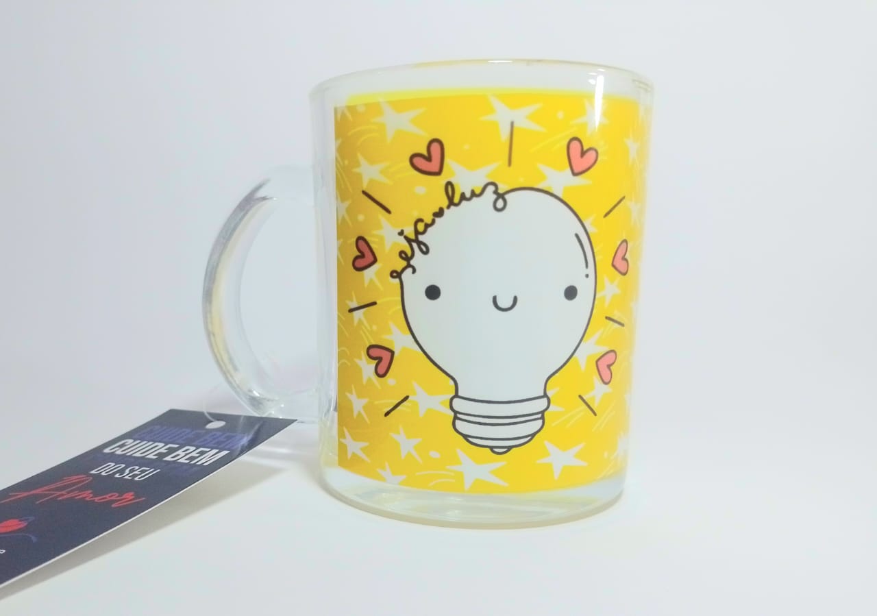 1 Caneca Cristal com Tarja Branca · 9cm · 325ml - Imagem 4